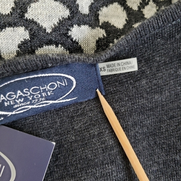 NWT Magaschoni Dress XS Sweater Slip-on Short Wool Crew Neck Short Sleeve Office - Picture 11 of 14